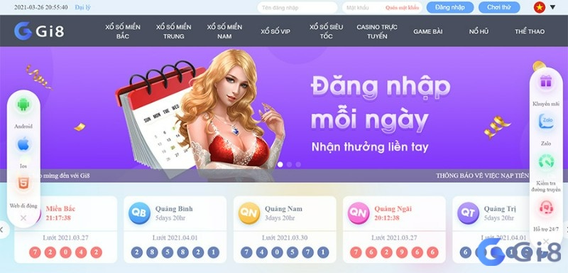 Nhà cái lô đề Gi8 sở hữu giao diện trực quan và dễ nhìn