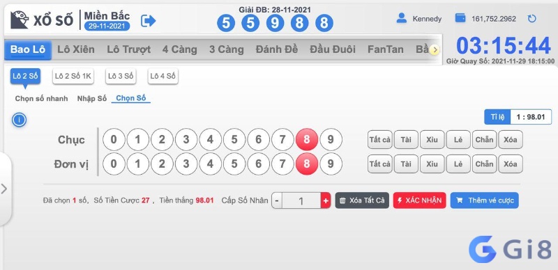 Hình ảnh trò chơi lô đề trên Gi88
