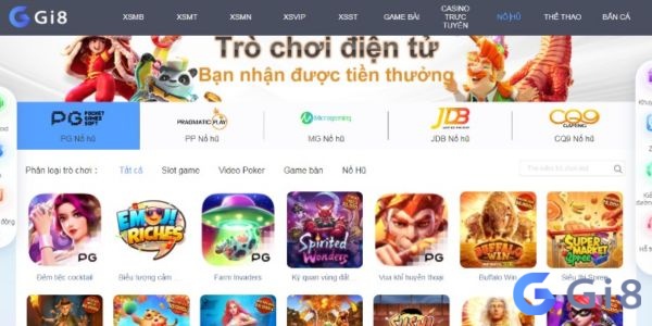 Bộ sưu tập game của Gi8 đa dạng và phong phú.