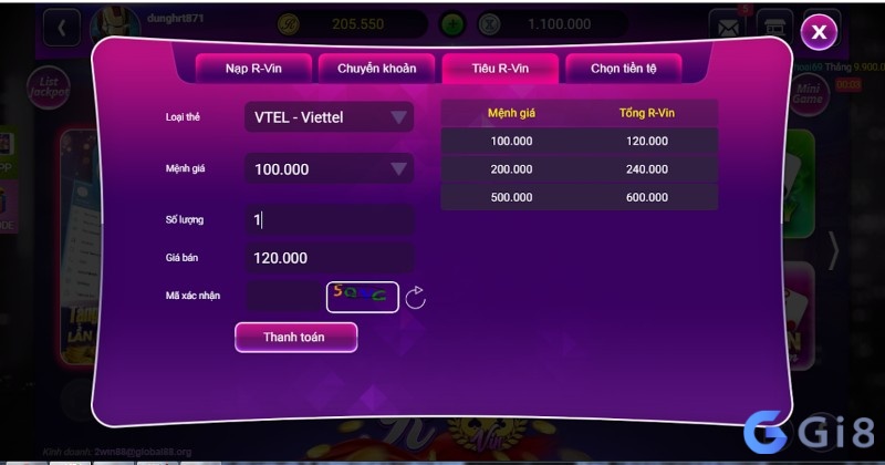 Hệ thống vận hành mượt, chế độ nạp rút thông minh vượt trội chỉ có tại cổng game G88